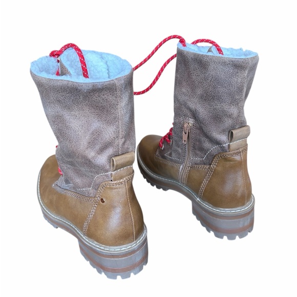 Call it Spring ladies Vegan Chunky, lace-up combat boot style-side zips-SIZE 9 - Picture 2 of 10